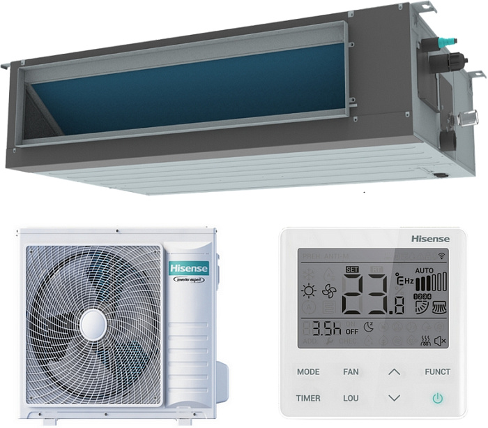 Канальный кондиционер Hisense ADT-18UX4RCL8/AUW-18U4RS7 серии Heavy EU DC Inverter R32 Wi-Fi