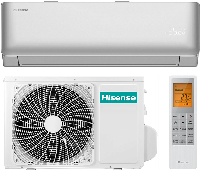 Настенный кондиционер Hisense AS-10UW4RLCHD00(S) серии Vibe Pro Silver EU DC Inverter