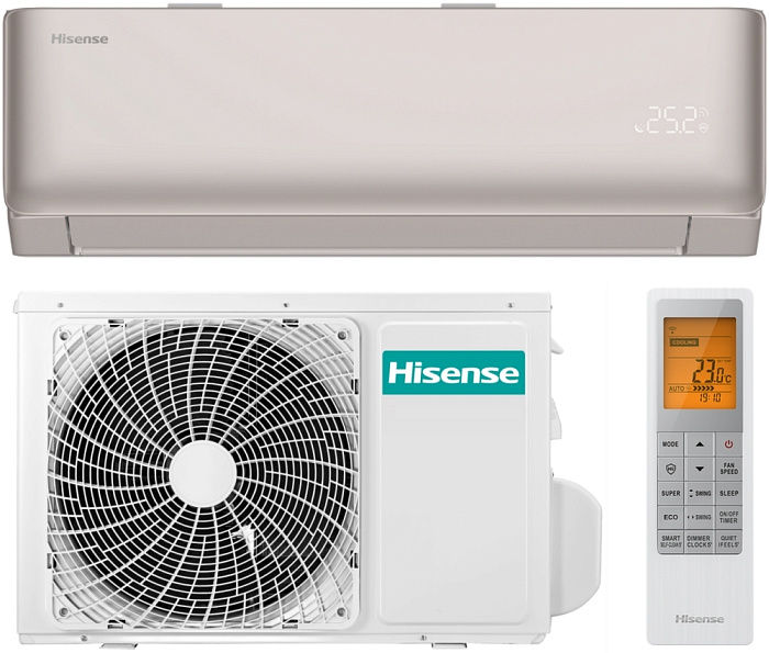 Настенный кондиционер Hisense AS-13UW4RLCHD00(C) серии Vibe Pro Champagne EU DC Inverter